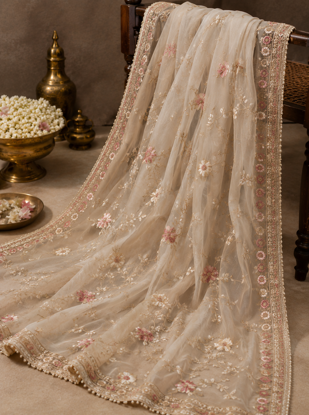 Embroidered Georgette Dupatta