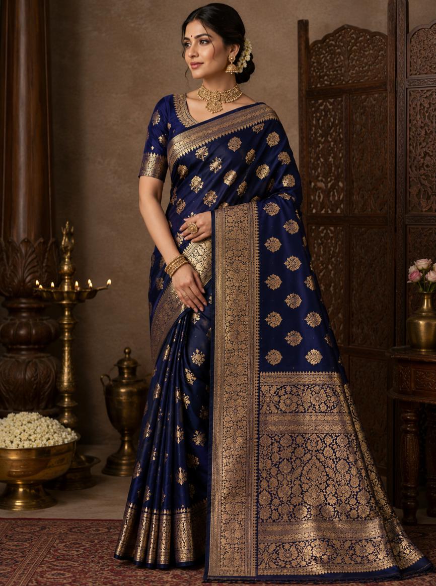Royal Navy Banarasi Silk Saree