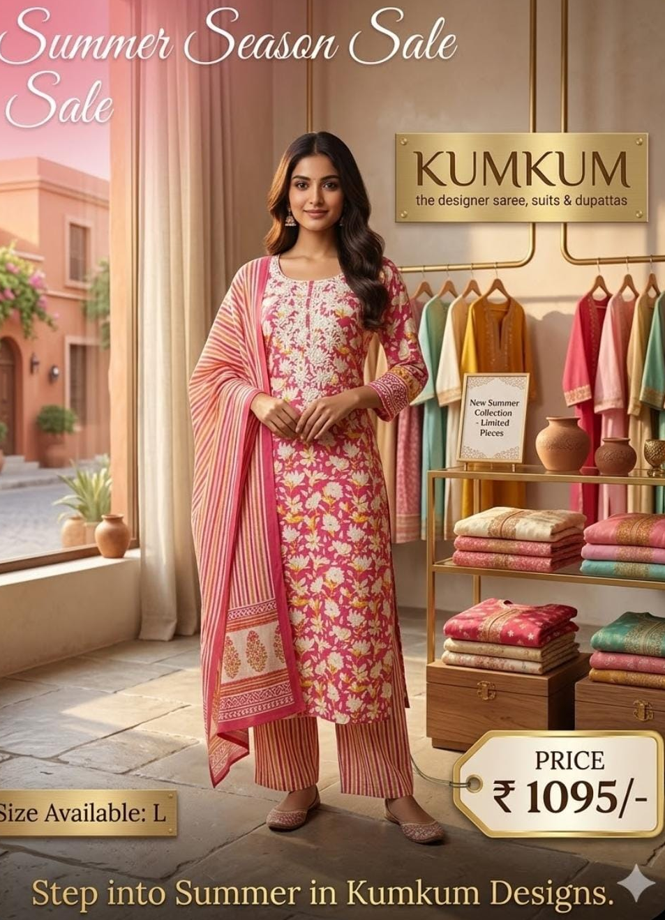 Pink Floral Print Suit Set