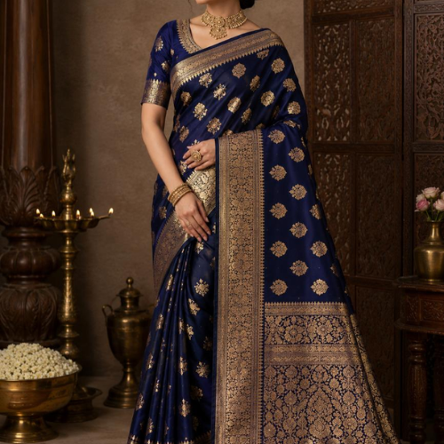 Royal Navy Banarasi Silk Saree