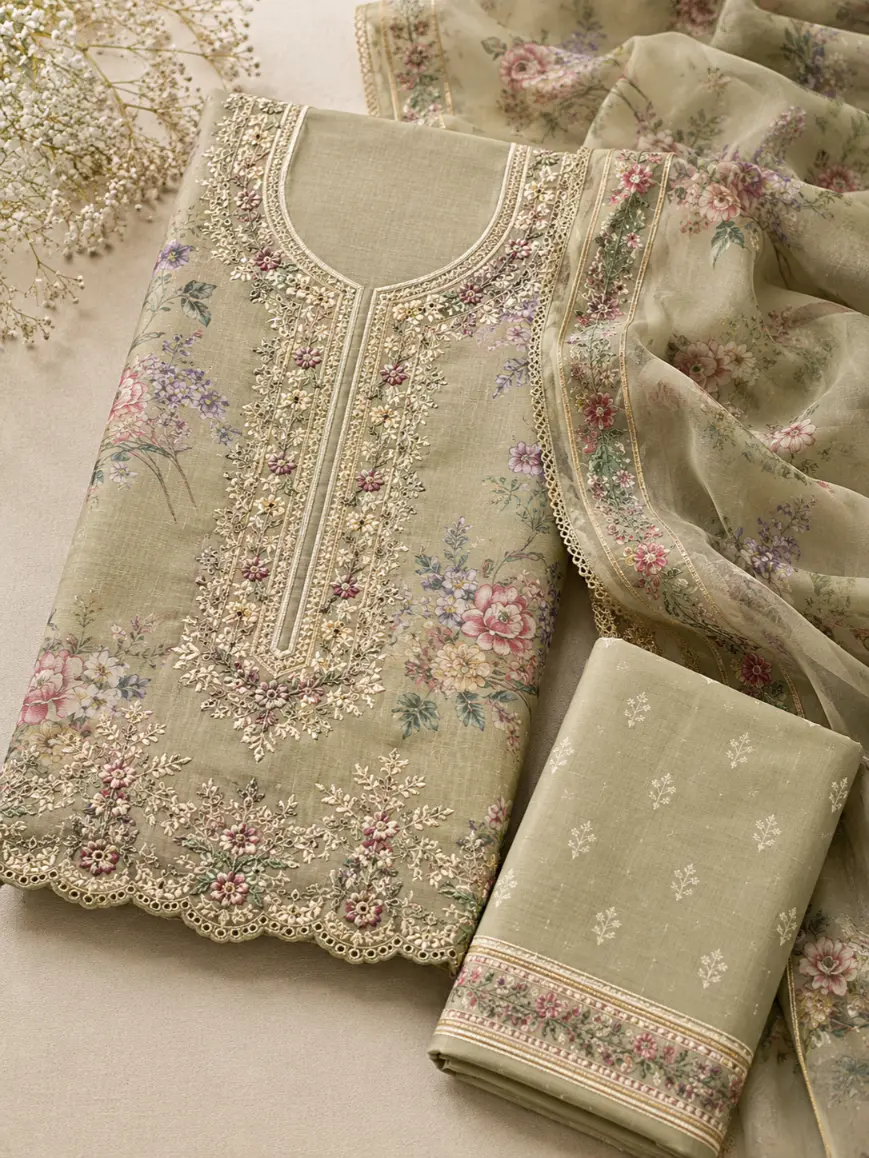 Premium Lawn Embroidered Unstitched Suit